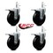 Service Caster 5'' Soft Rubber Wheel Swivel 7/16'' Stem Caster Set with Total Lock Brake, 4PK SCC-GRTTL20S514-SRS-716138-4 - alternate 3